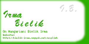 irma bielik business card